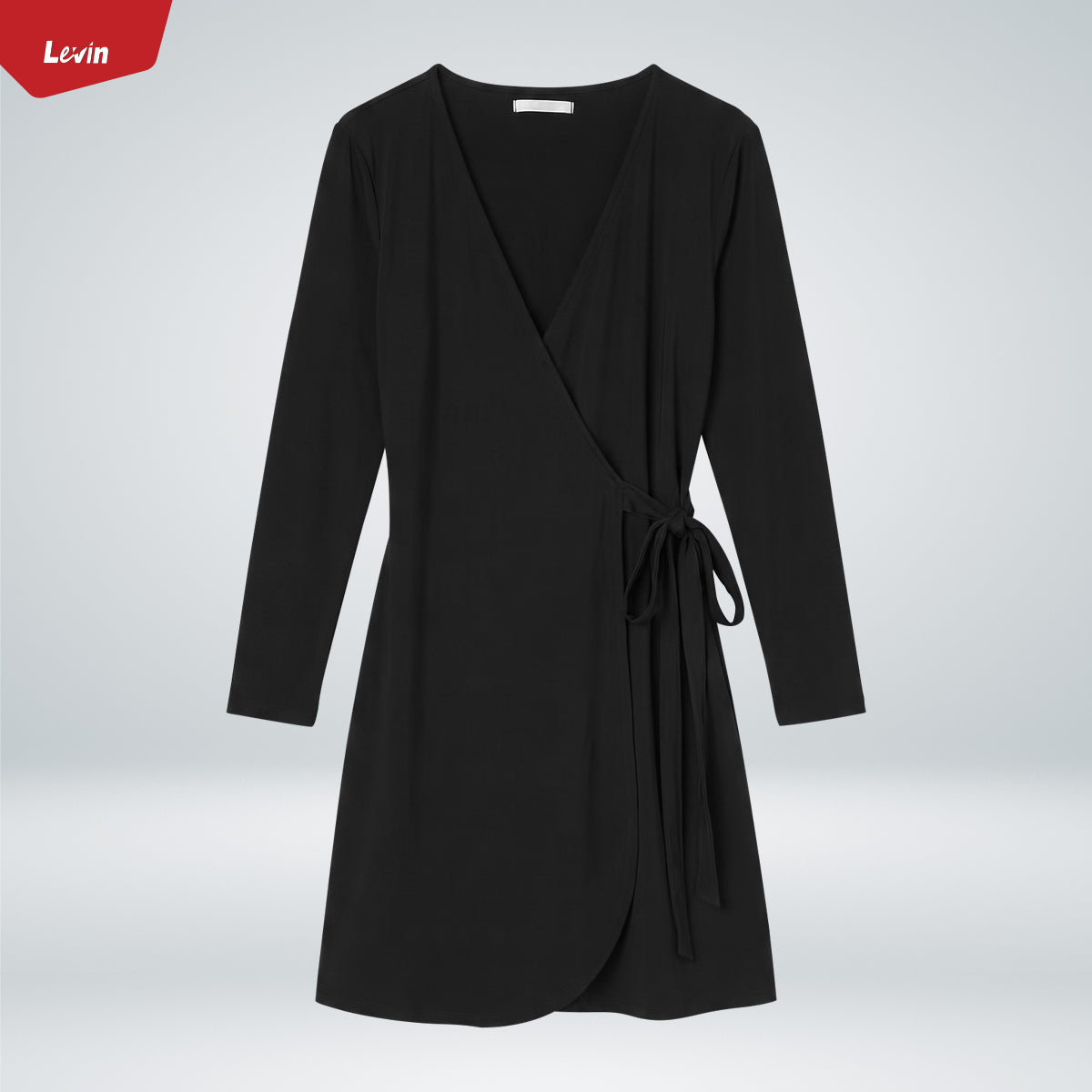 Women’s V-Neck Long Sleeve Wrap Mini Dress