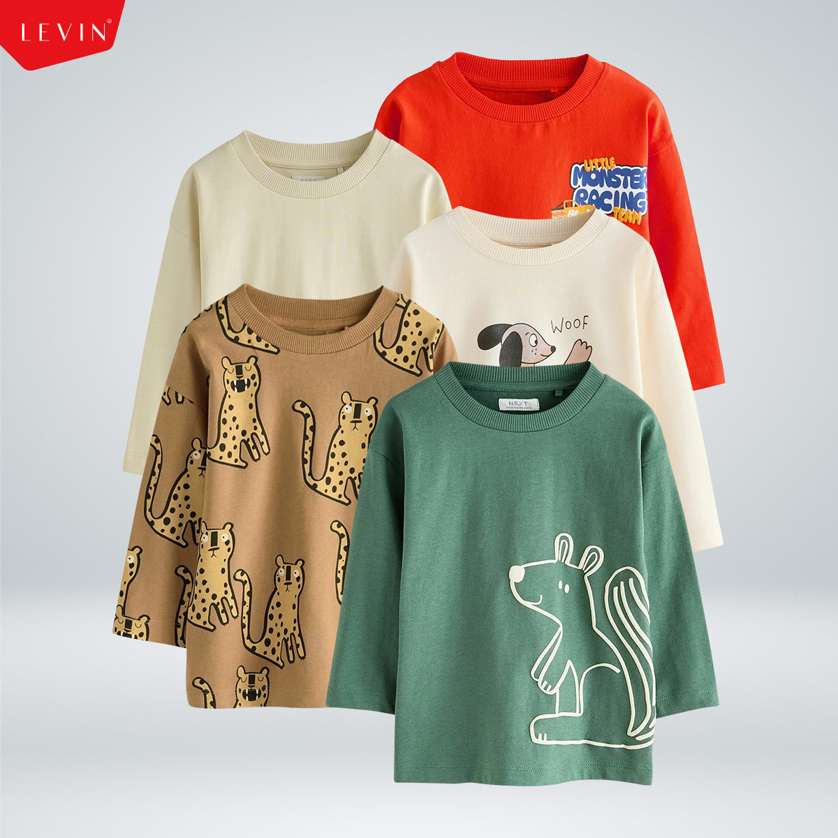 Boys' Cotton Long-Sleeve Printed Crew Neck T-Shirt | 2–10 Years