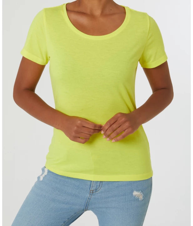 Womens Half Sleeve Round Neck Stretch T-shirt