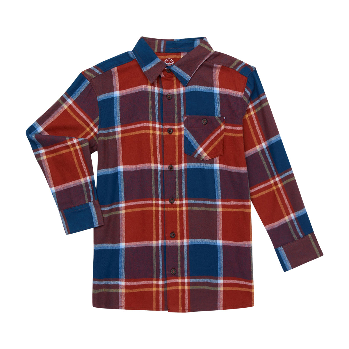 Kids Unisex Check Flannel Shirt with Chest Pocket