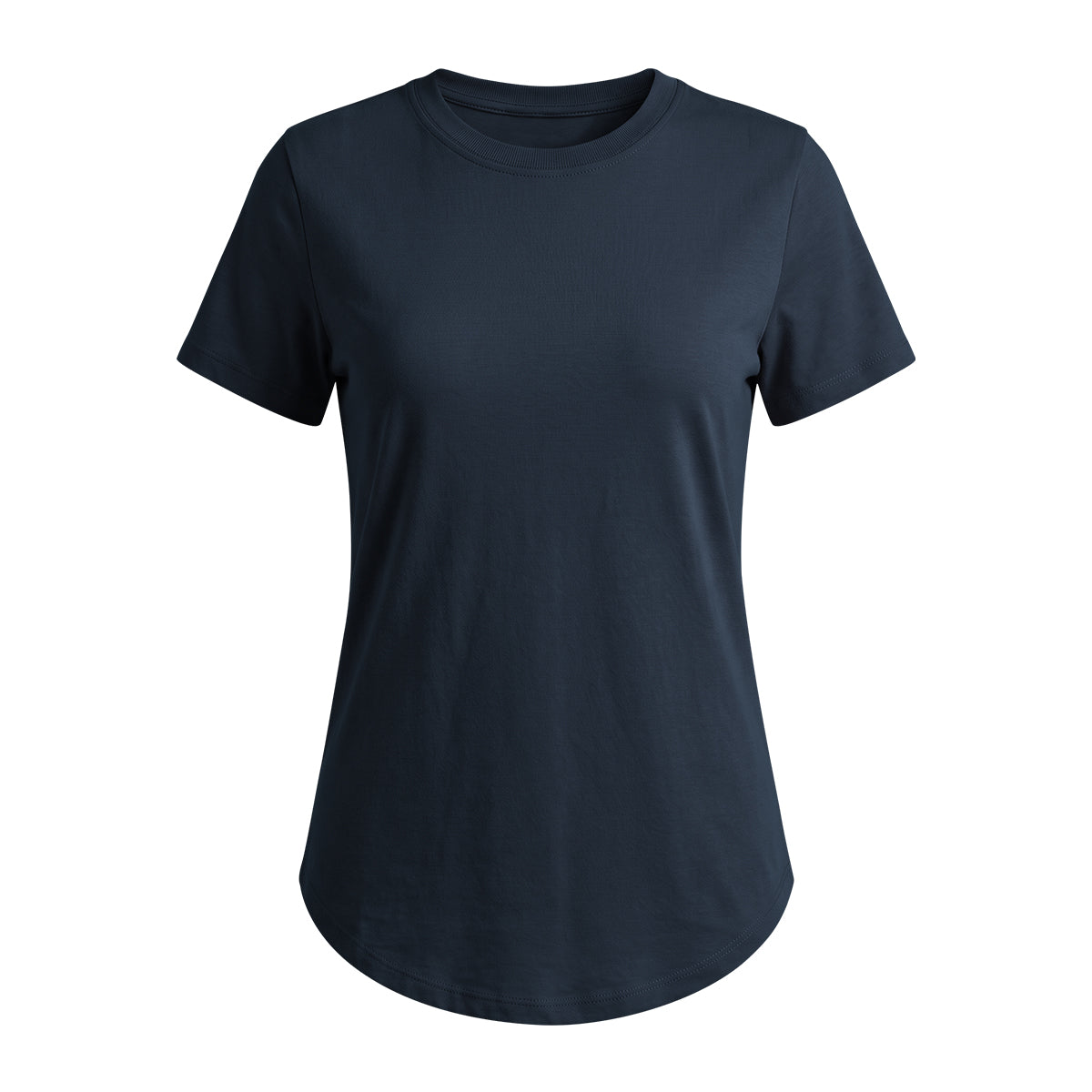 Women’s Cotton Crew Neck Curved Hem T-Shirt