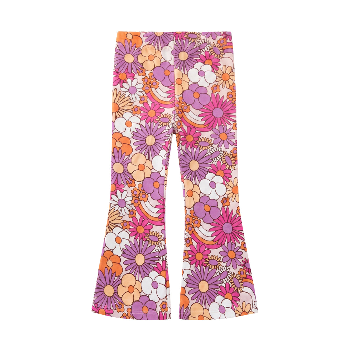 Girls Cotton Printed Flared Leggings