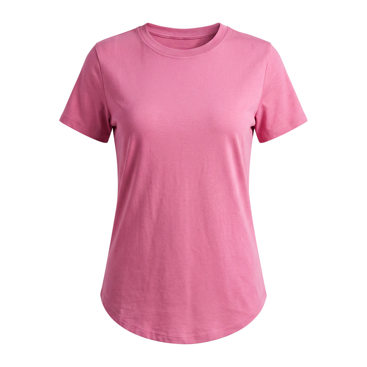 Women’s Cotton Crew Neck Curved Hem T-Shirt