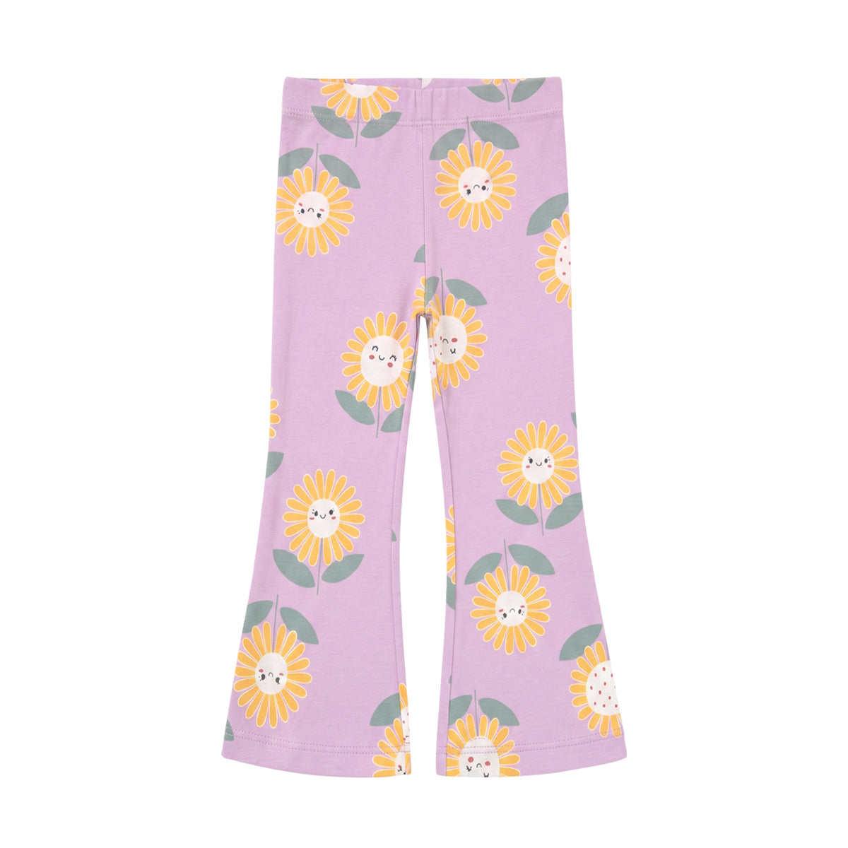 Girls Cotton Printed Flared Leggings