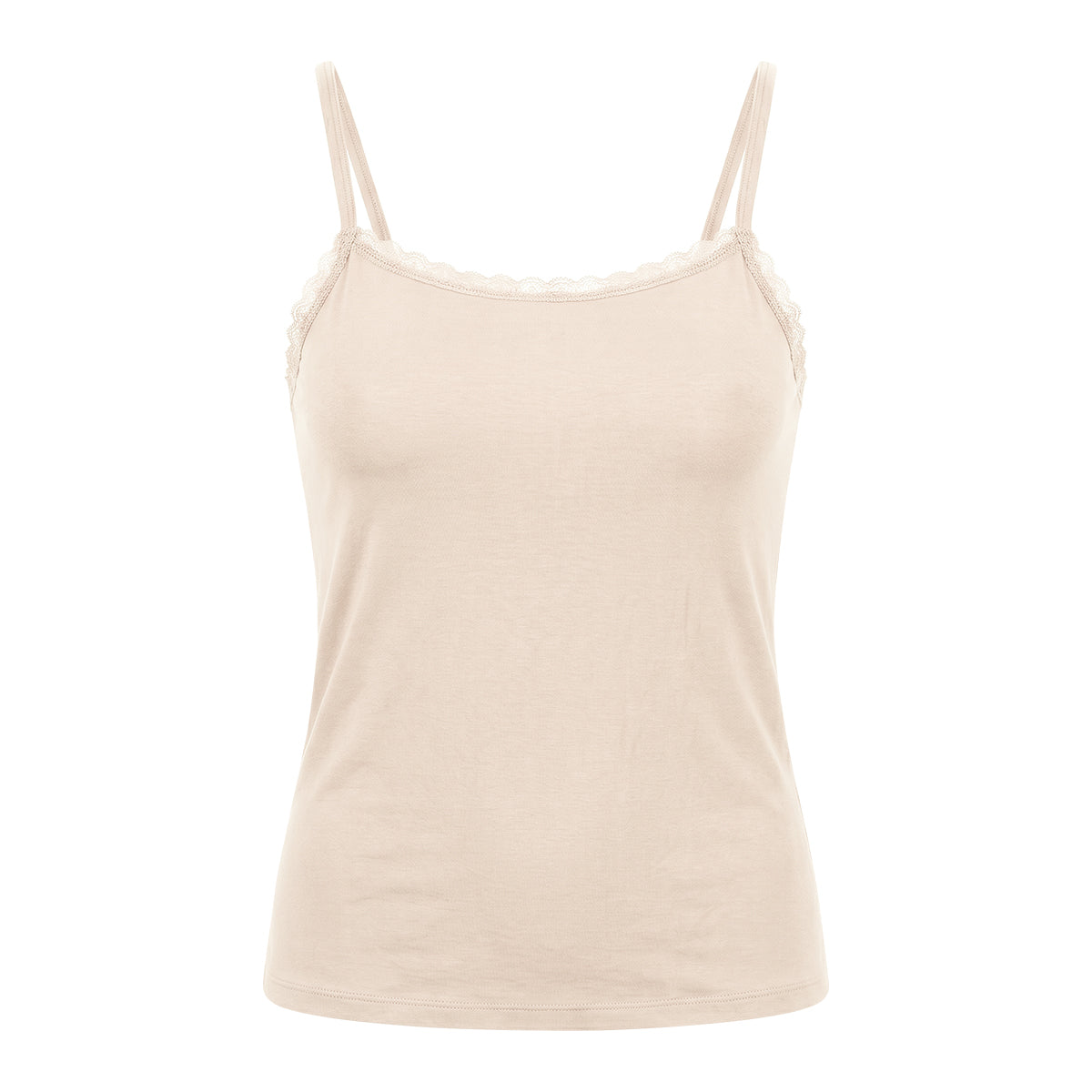 Womens Modal Cotton Lace Trim Adjustable Tank Top