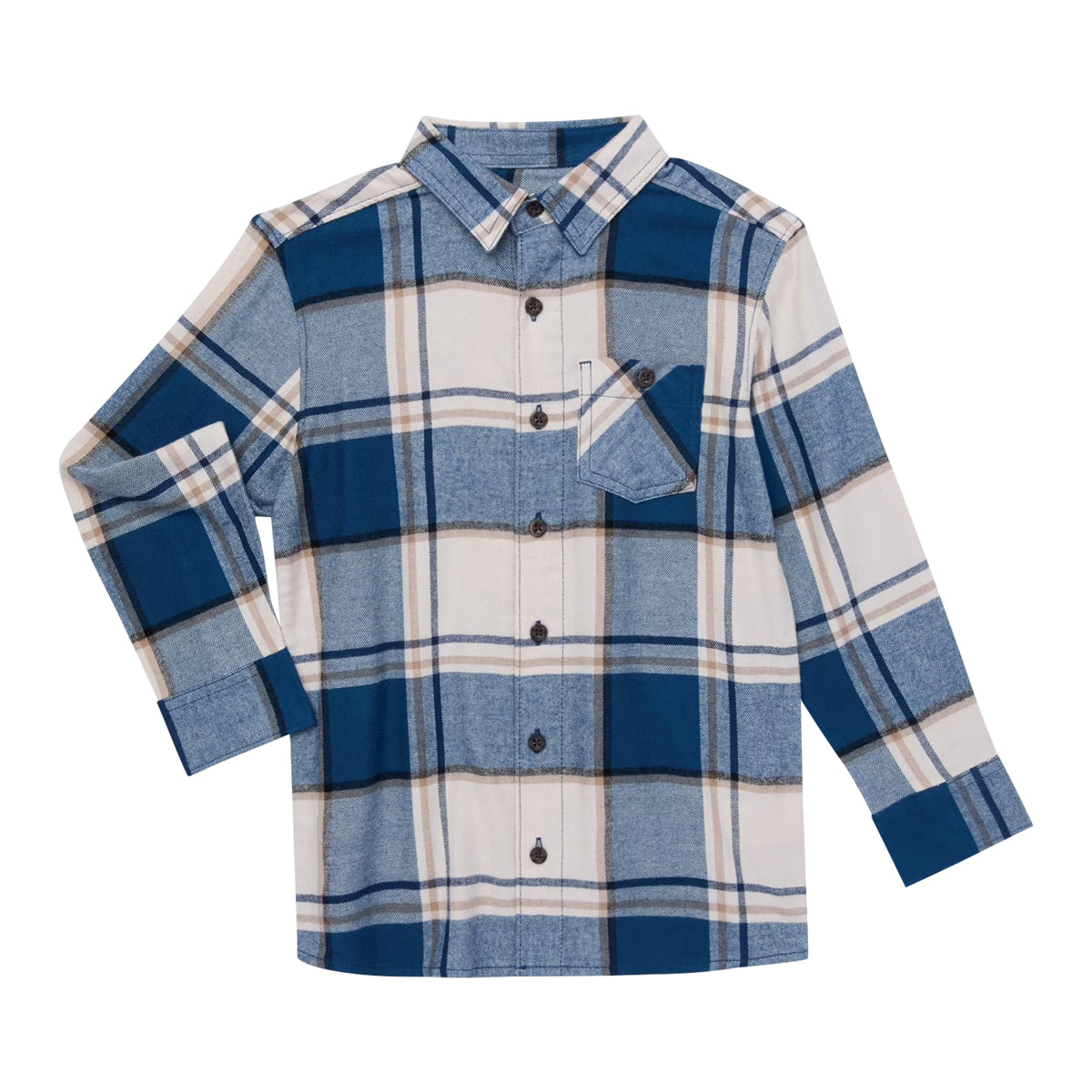 Kids Unisex Check Flannel Shirt with Chest Pocket