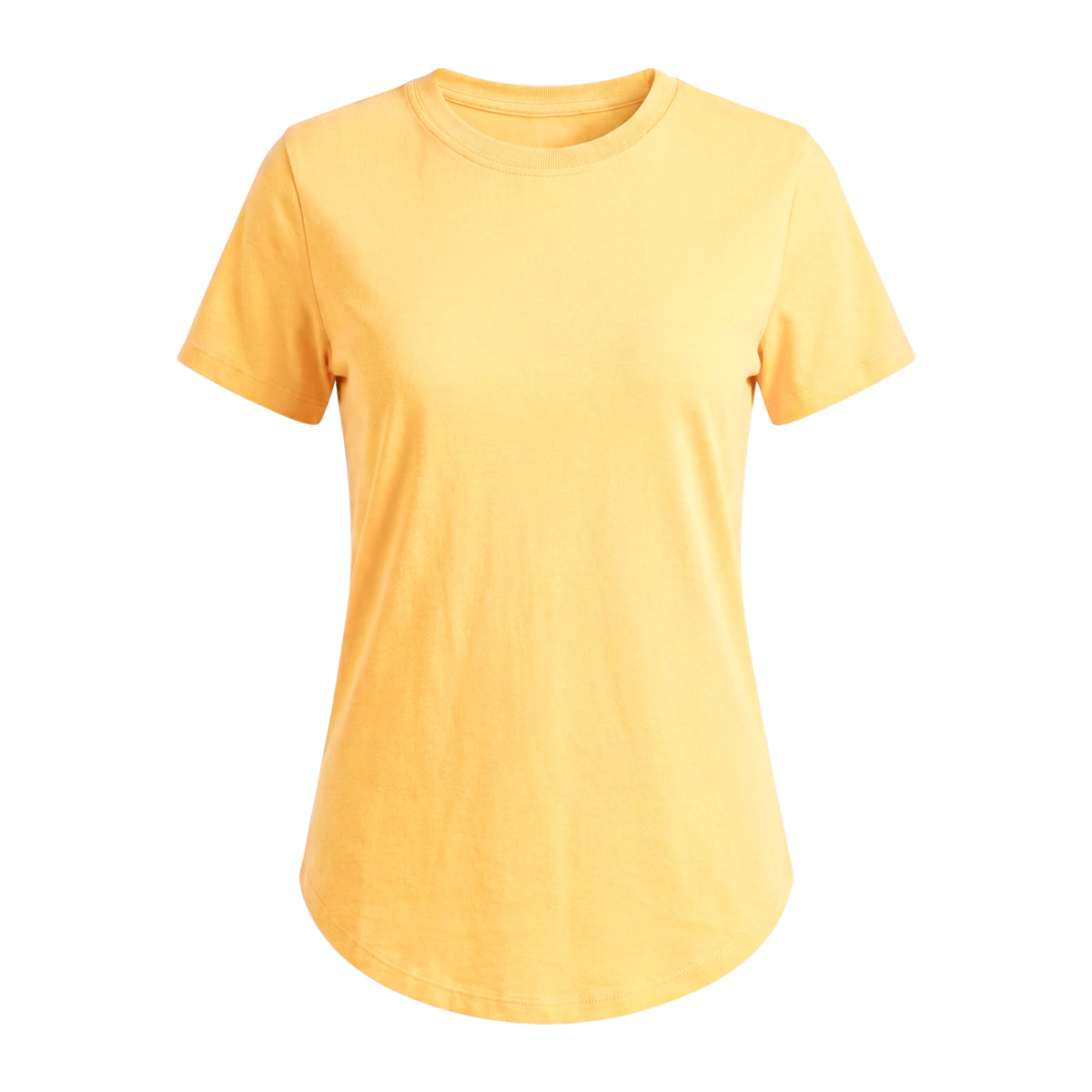 Women’s Cotton Crew Neck Curved Hem T-Shirt
