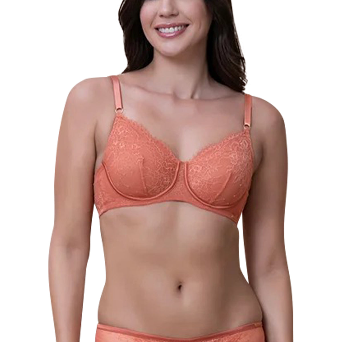 Women's Full Coverage Non-Padded Wired Floral Lace Bra