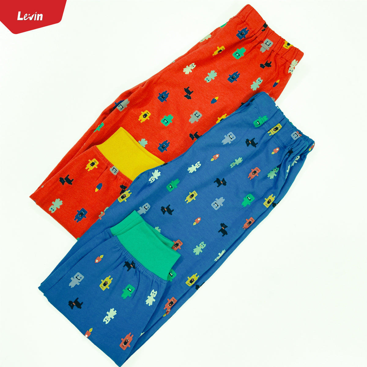 Boys Printed Elastic Waist Cotton Trouser Pant For Baby Boys