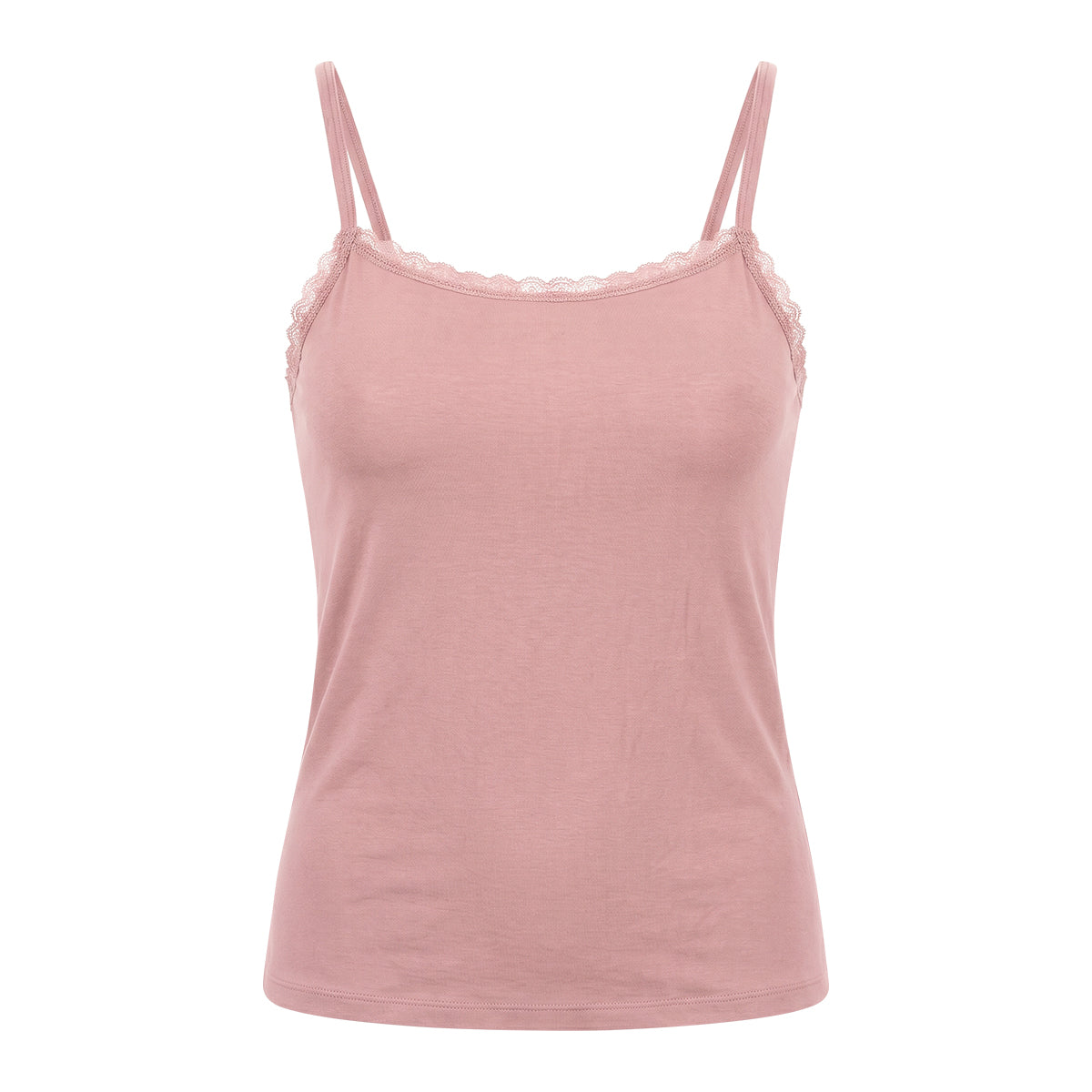 Womens Modal Cotton Lace Trim Adjustable Tank Top