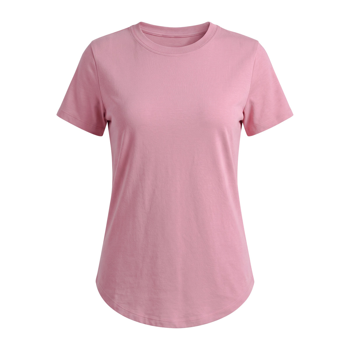 Women’s Cotton Crew Neck Curved Hem T-Shirt