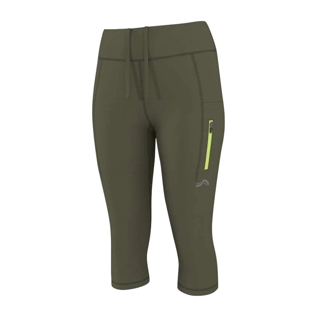 Womens Quick-Dry Capri Length Workout Pant with Pocket