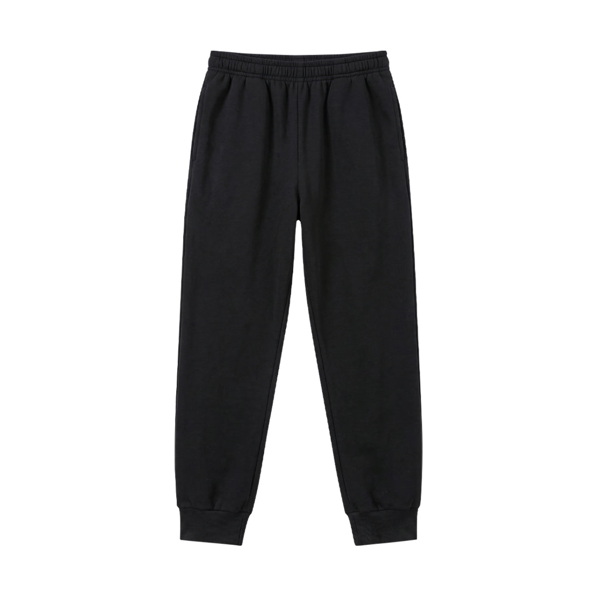 Men’s Elastic Waistband Fleece Jogger Pants With Pockets & Ankle Cuffs