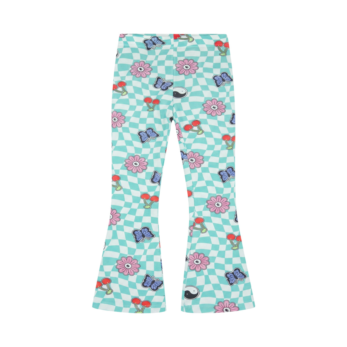 Girls Cotton Printed Flared Leggings