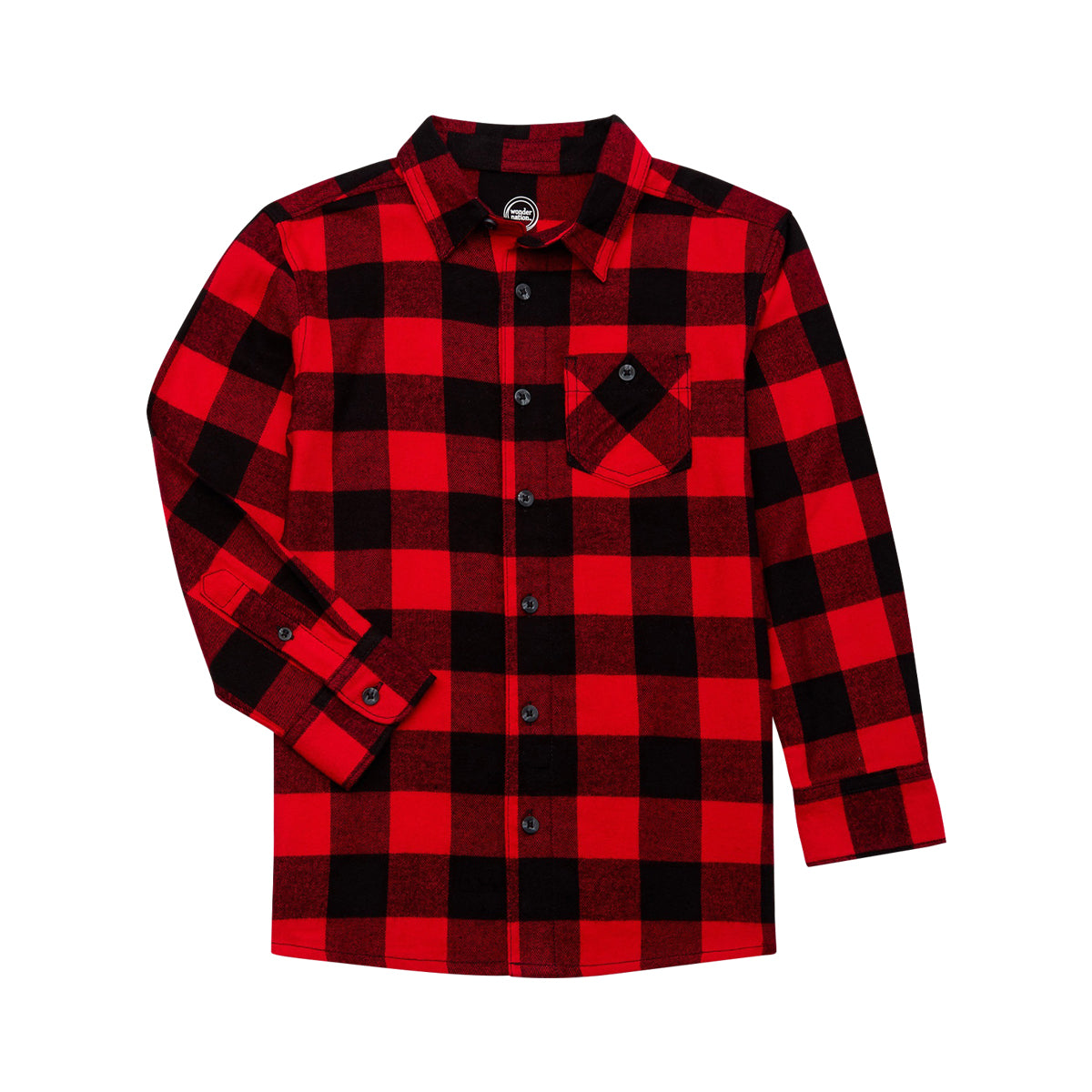 Kids Unisex Check Flannel Shirt with Chest Pocket