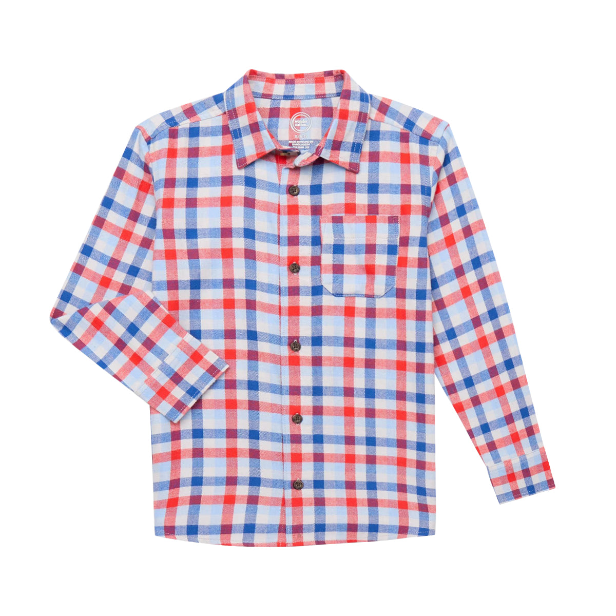 Kids Check Flannel Shirt with Chest Pocket