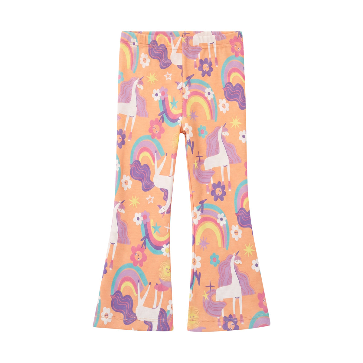 Girls Cotton Printed Flared Leggings