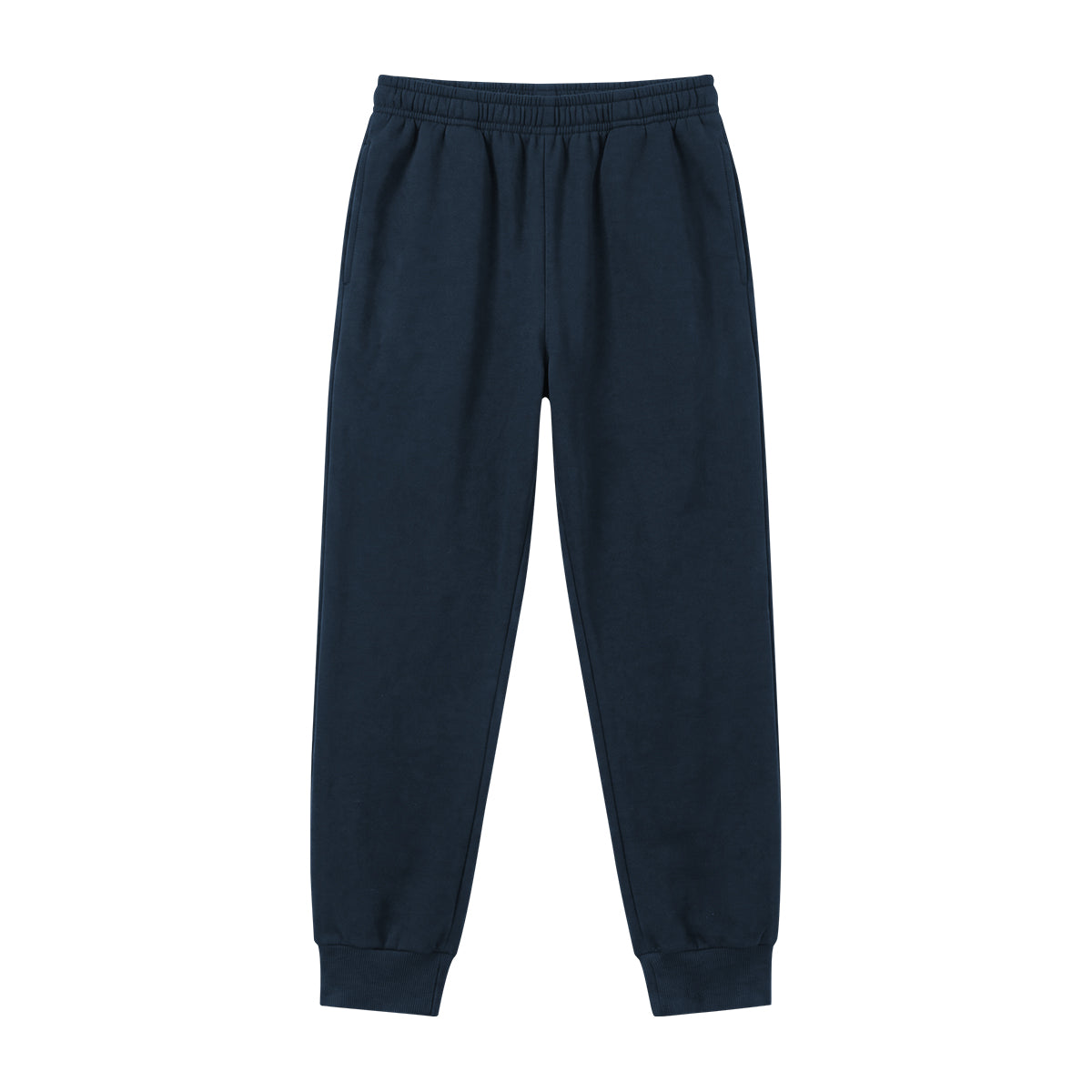 Men’s Elastic Waistband Fleece Jogger Pants With Side Pockets & Ankle Cuffs