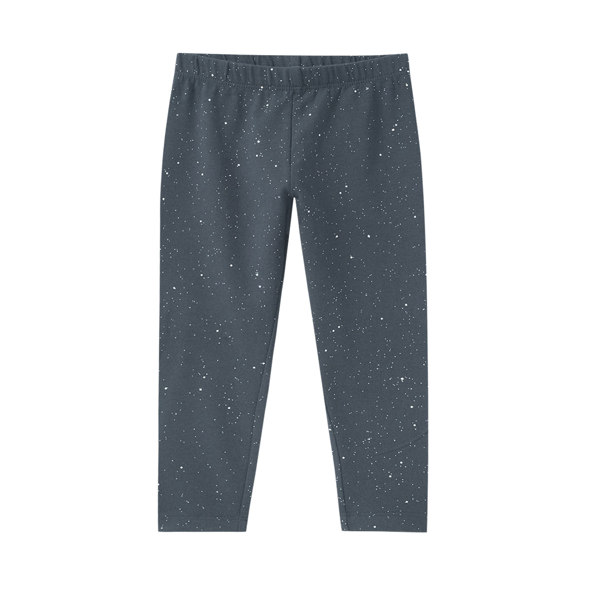 Girls Silver Glitter Spray Printed Cotton Capri Leggings