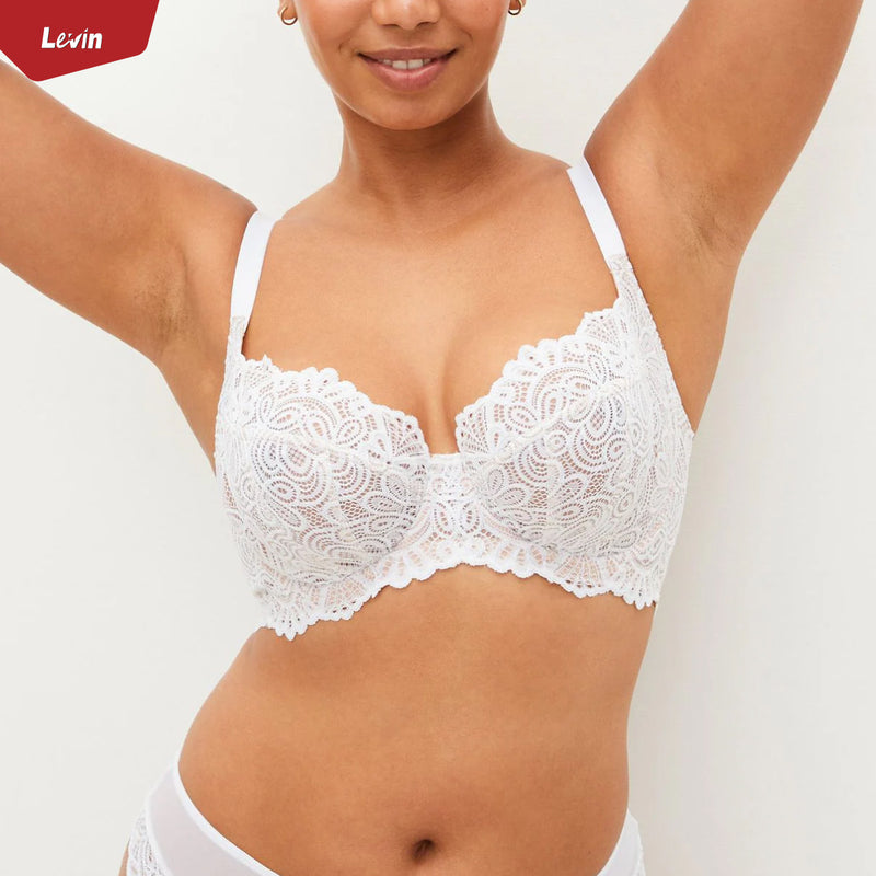 Women's Full Cup Non Padded Wired Lace Bra