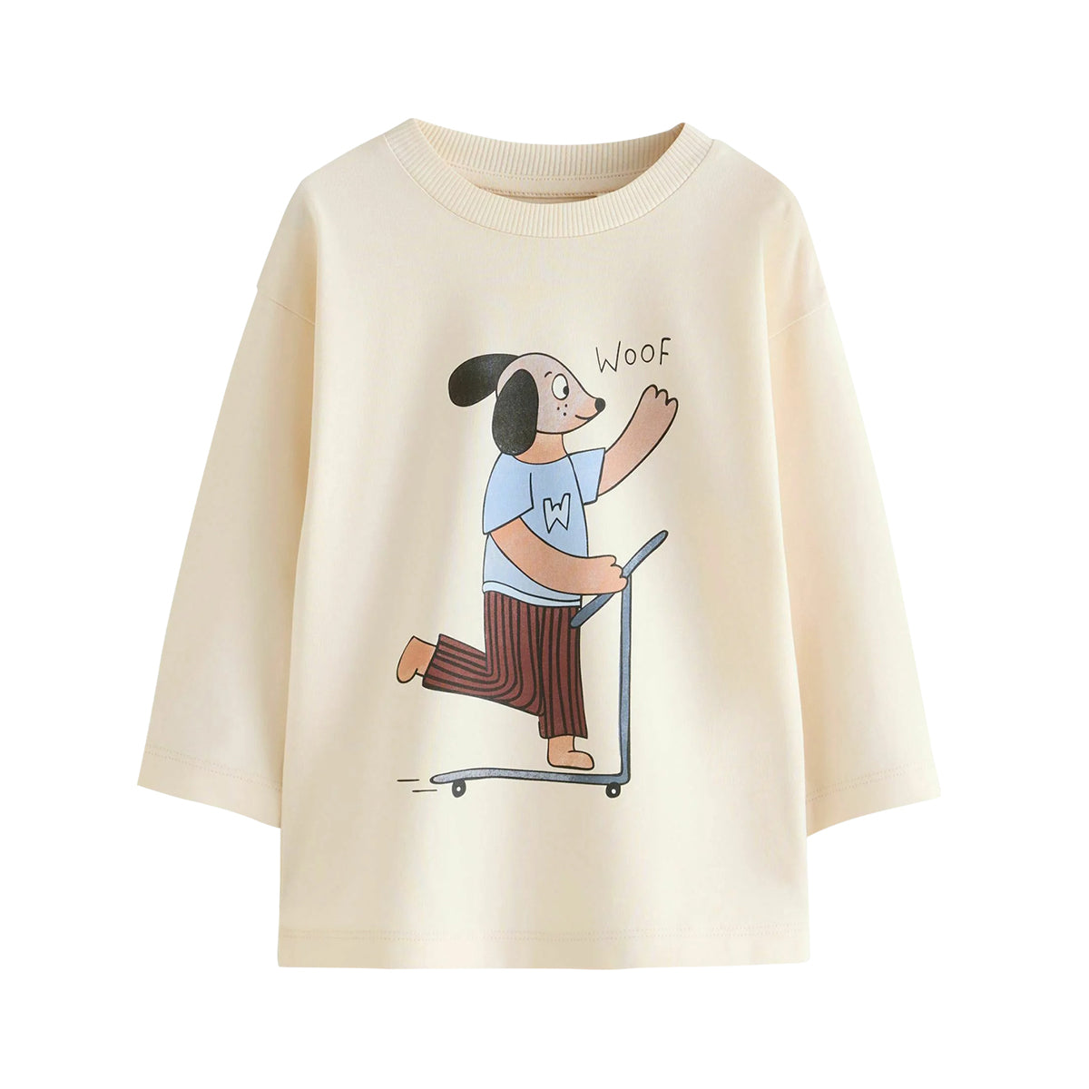 Boys' Cotton Long-Sleeve Printed Crew Neck T-Shirt | 2–10 Years