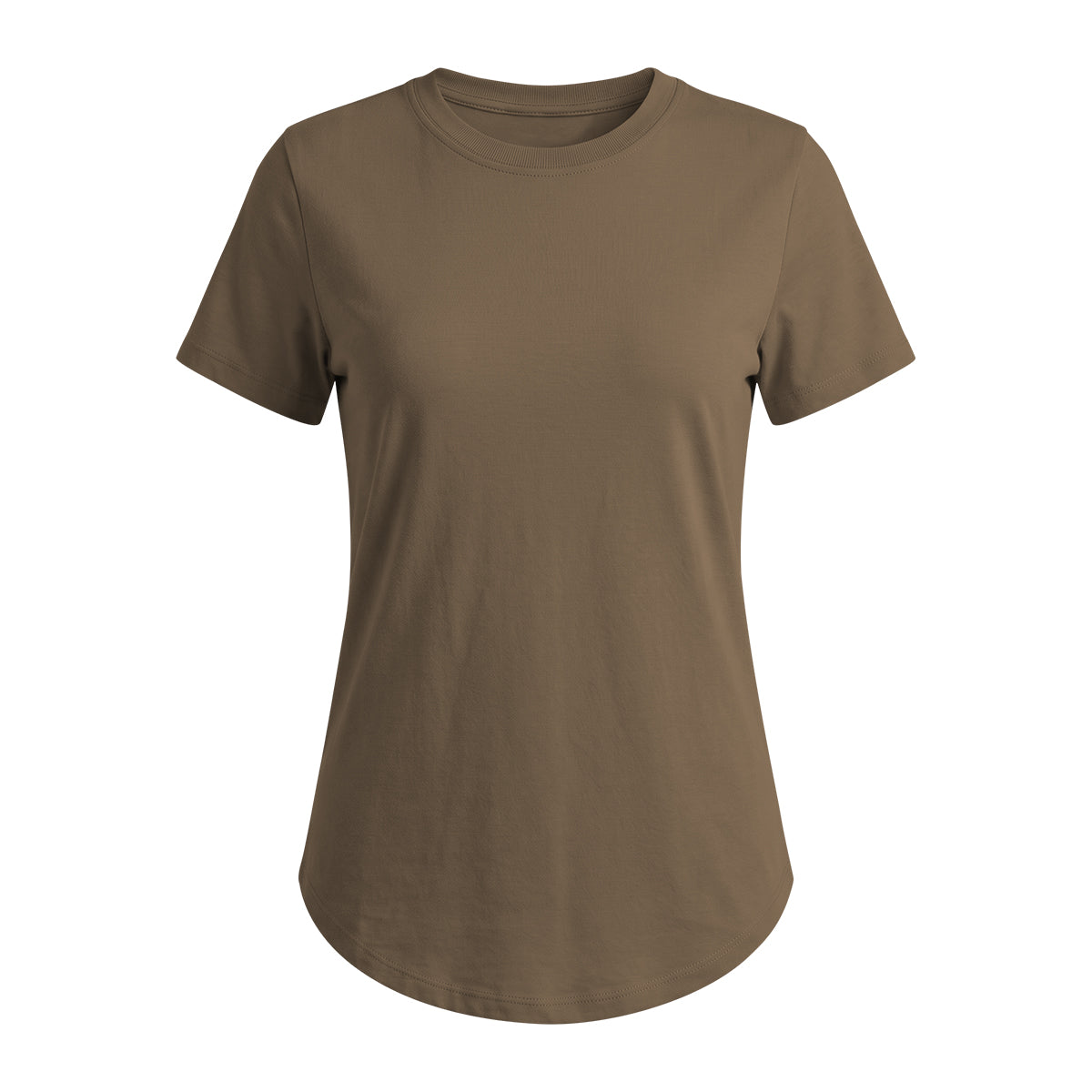 Women’s Cotton Crew Neck Curved Hem T-Shirt