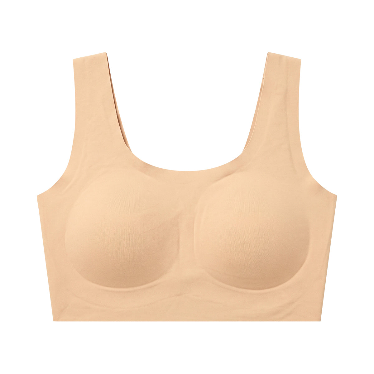 Women's Seamless Padded Wide Straps Microfiber Invisible Bra