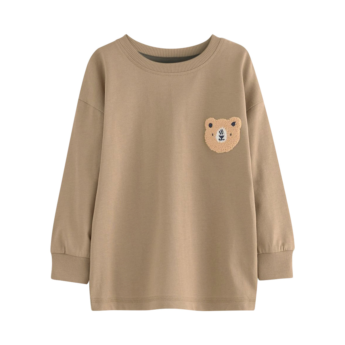 Kids Cotton Long-Sleeve T-Shirt with Ribbed Cuff