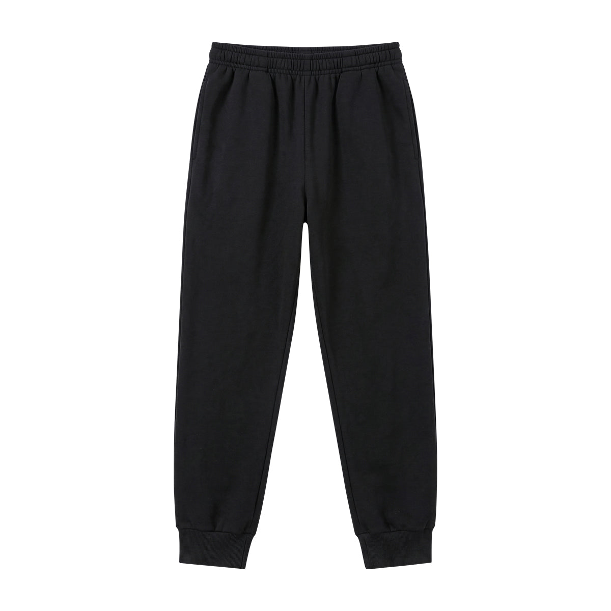 Men’s Elastic Waistband Fleece Jogger Pants With Side Pockets & Ankle Cuffs