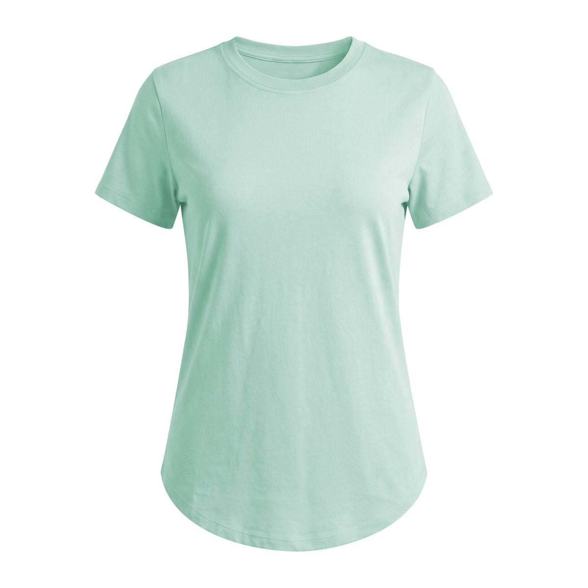 Women’s Cotton Crew Neck Curved Hem T-Shirt