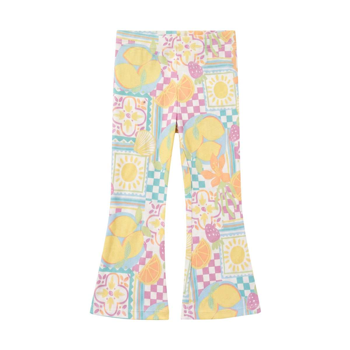 Girls Cotton Printed Flared Leggings