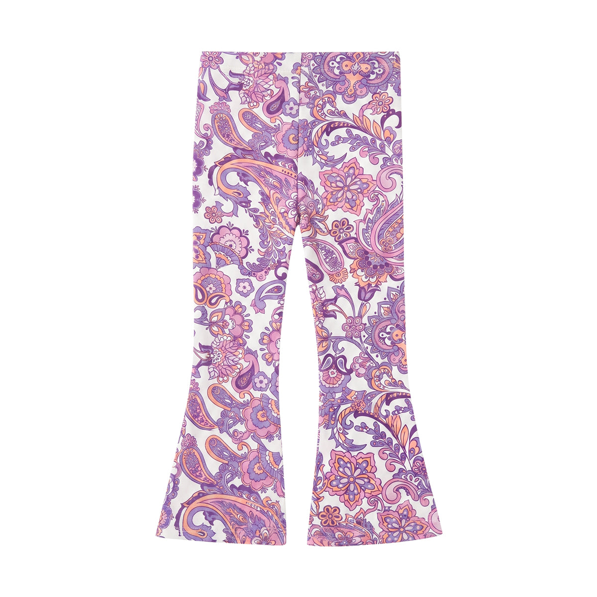Girls Cotton Printed Flared Leggings