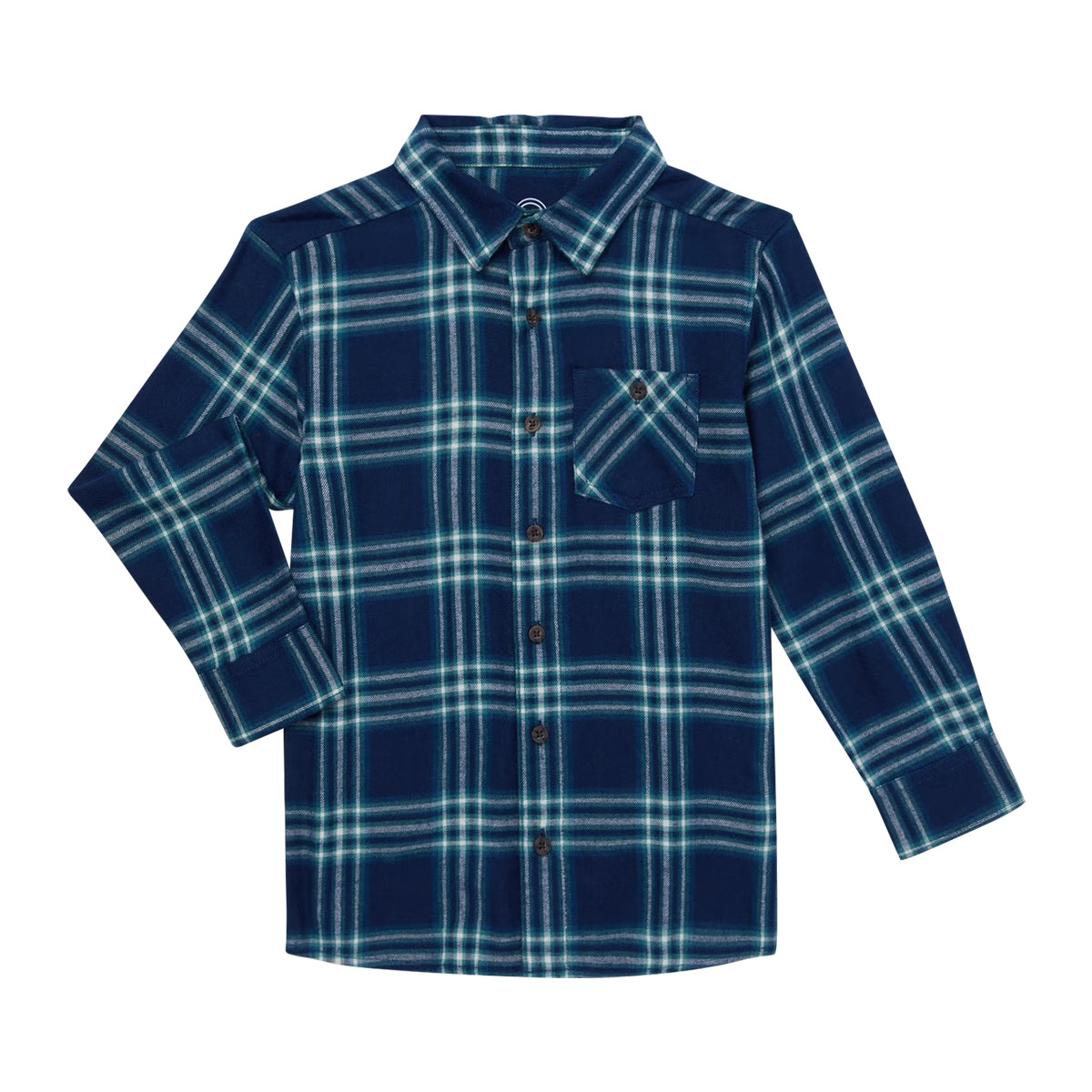 Kids Unisex Check Flannel Shirt with Chest Pocket