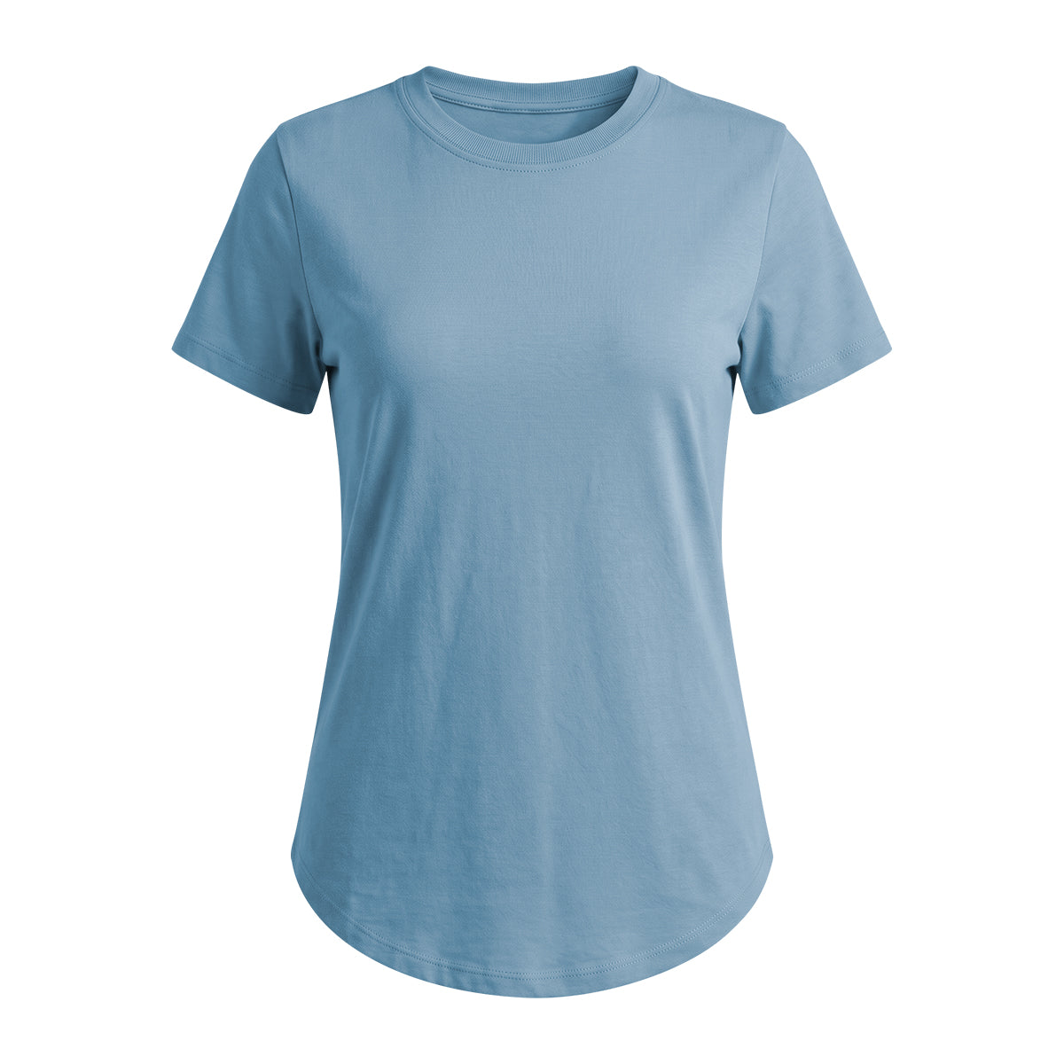 Women’s Cotton Crew Neck Curved Hem T-Shirt
