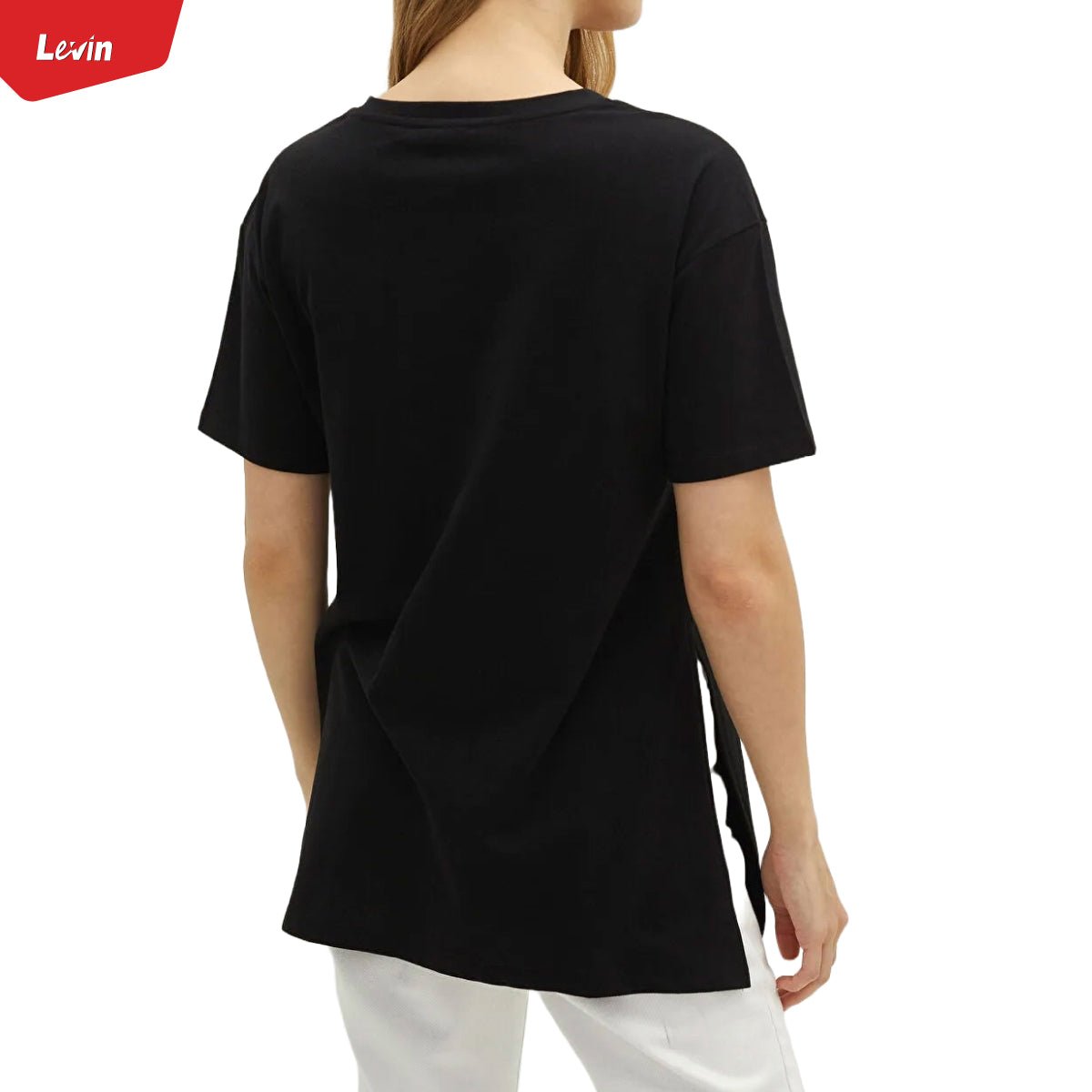 Women's Casual Split Side Crew Neck cotton T-Shirt