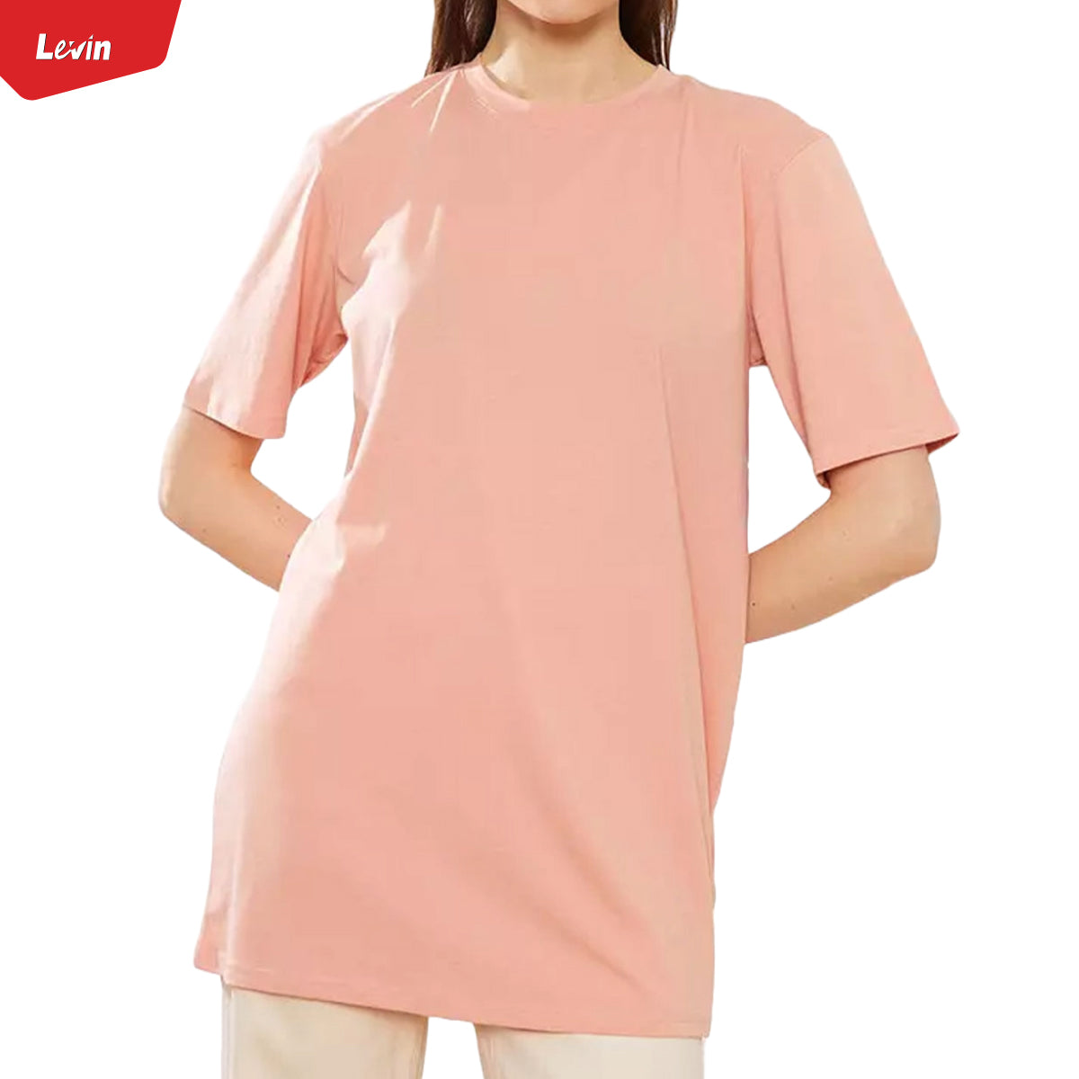 Women's Casual Split Side Crew Neck cotton T-Shirt