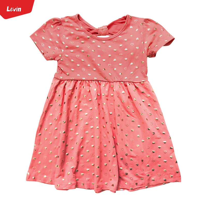 Girls Comfortable Printed Casual Short Sleeve Frock