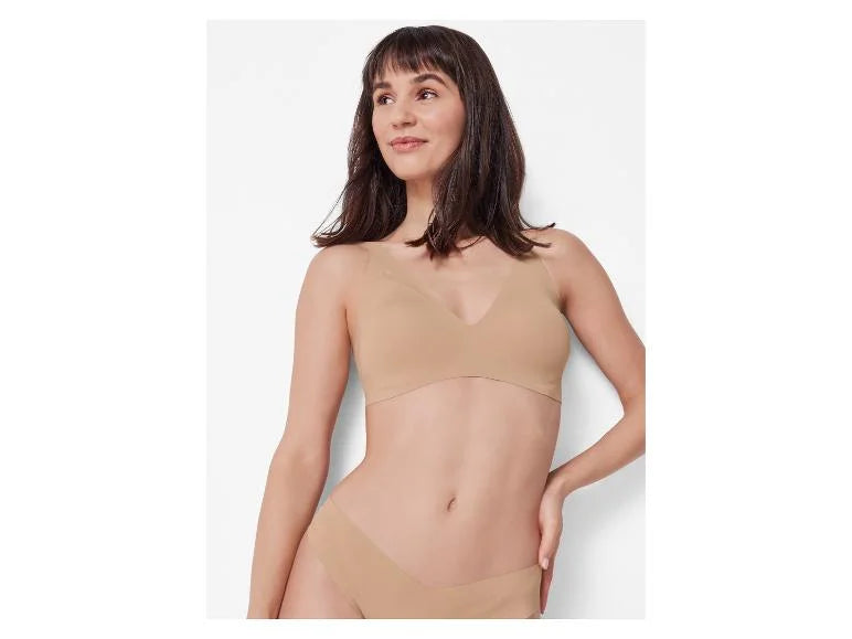 Women's Seamless Padded Microfiber Invisible Triangle Bra