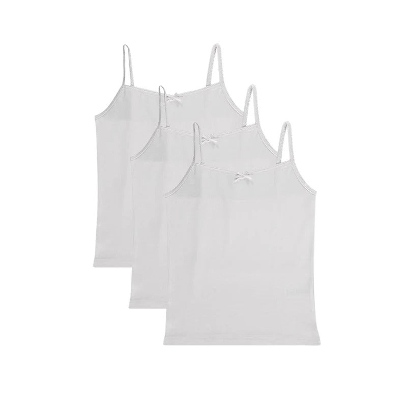Pack of 3 Teen  Girls White Tank Tops