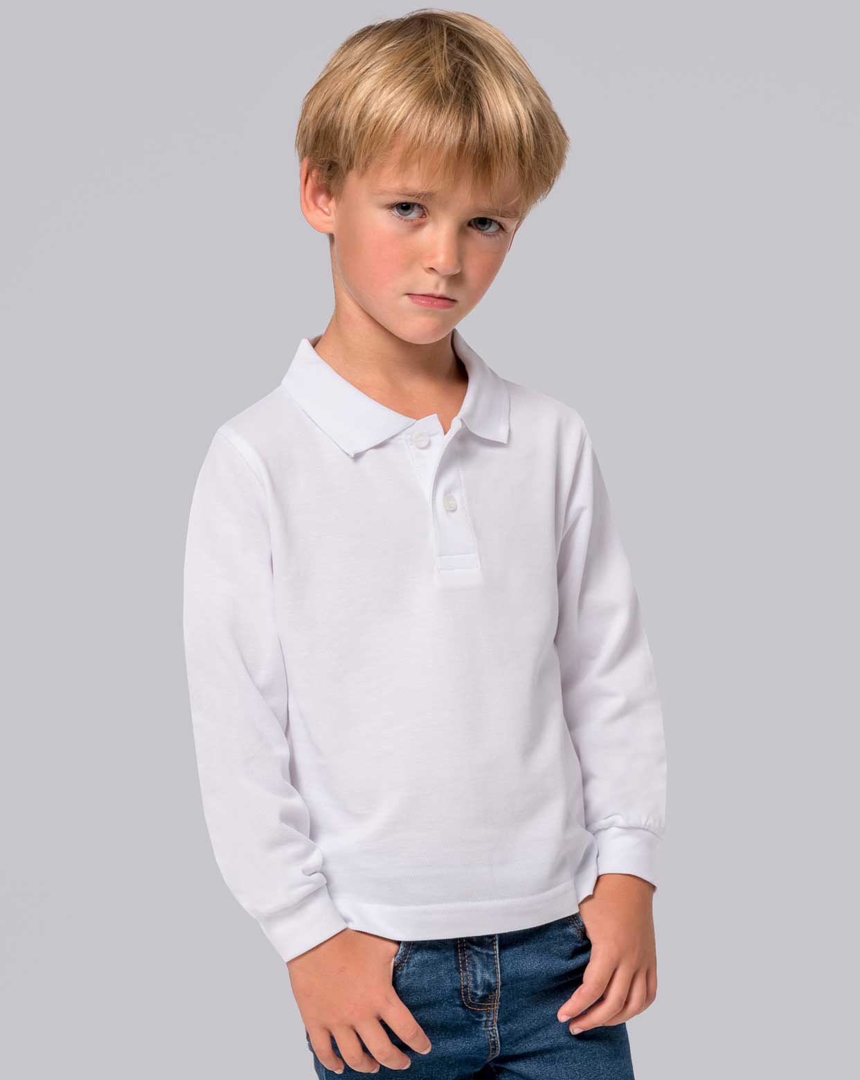 Kids Unisex Full Sleeve Pique Polo T-Shirt