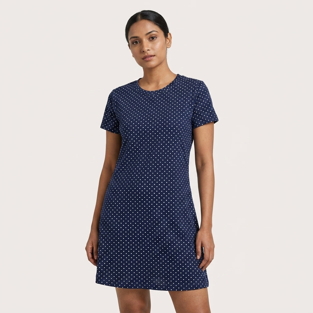 Ladies Short Sleeve Mid Length T-Shirt Dress