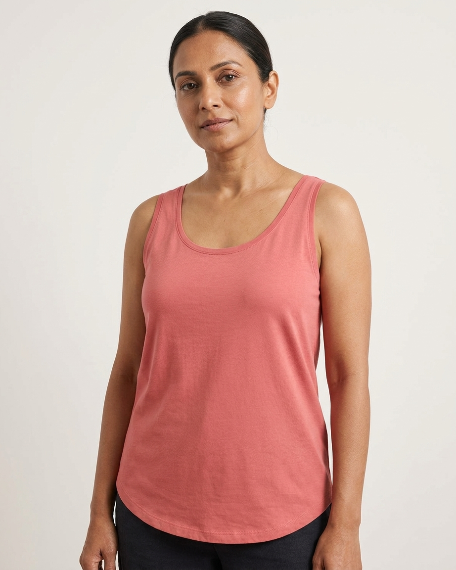 Womens Soft Cotton Round Neck Sleeveless Vest Tank Top