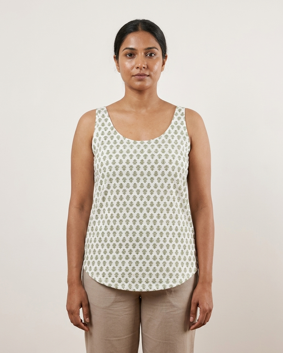 Womens Soft Cotton Round Neck Sleeveless Vest Tank Top