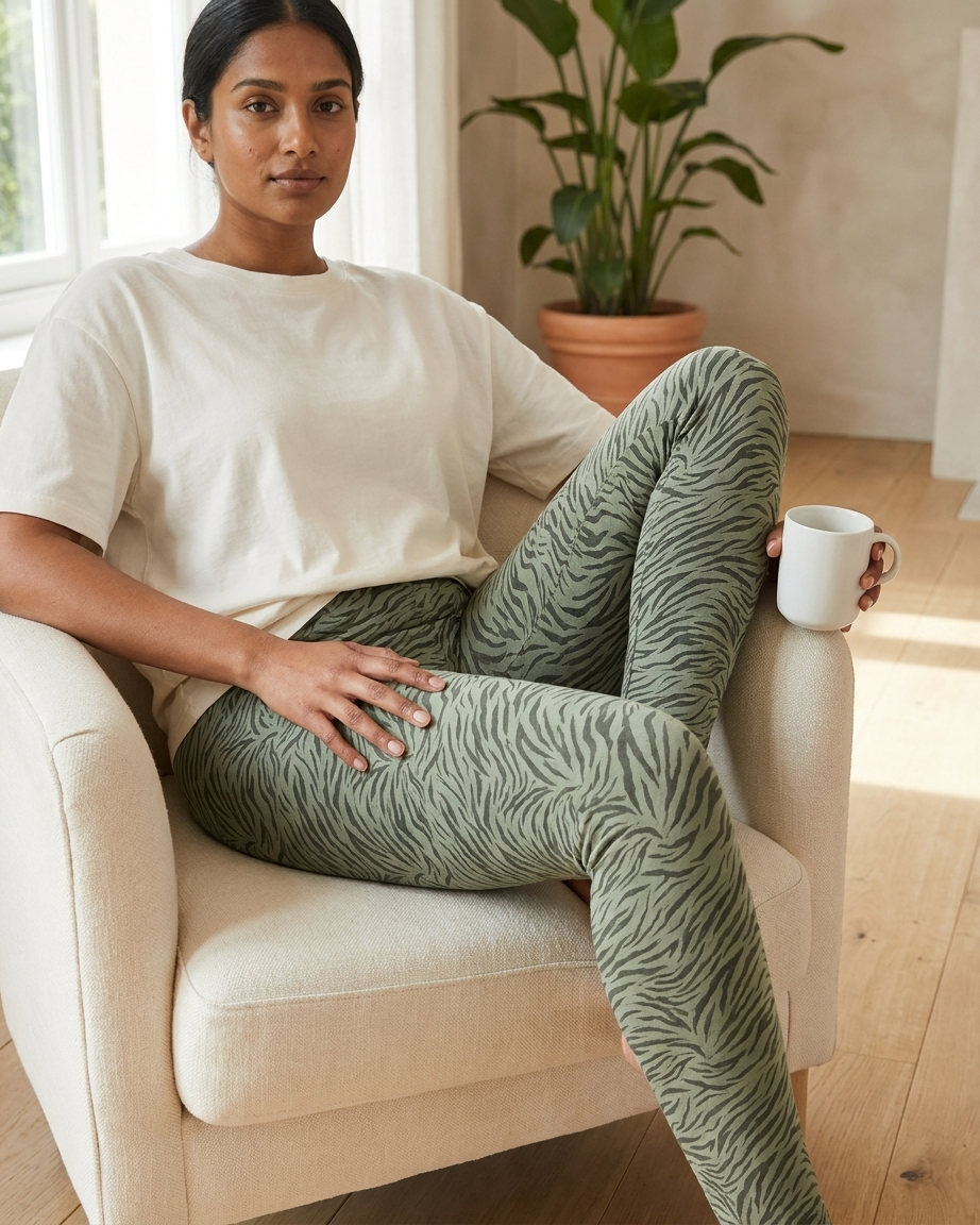 Womens Printed Soft & Comfortable Cotton Stretch Leggings