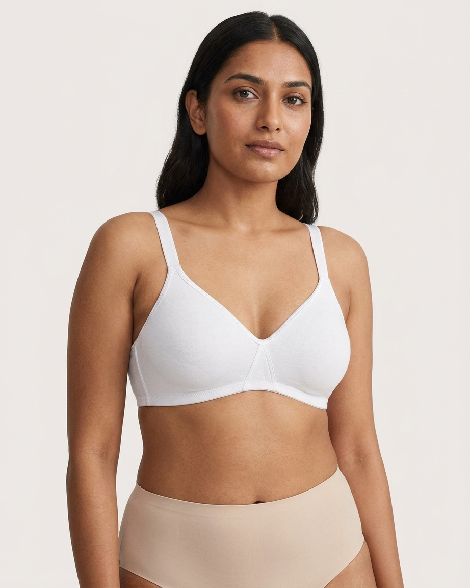 Womens Cotton Non-Padded Wire-Free Full Coverage Bra