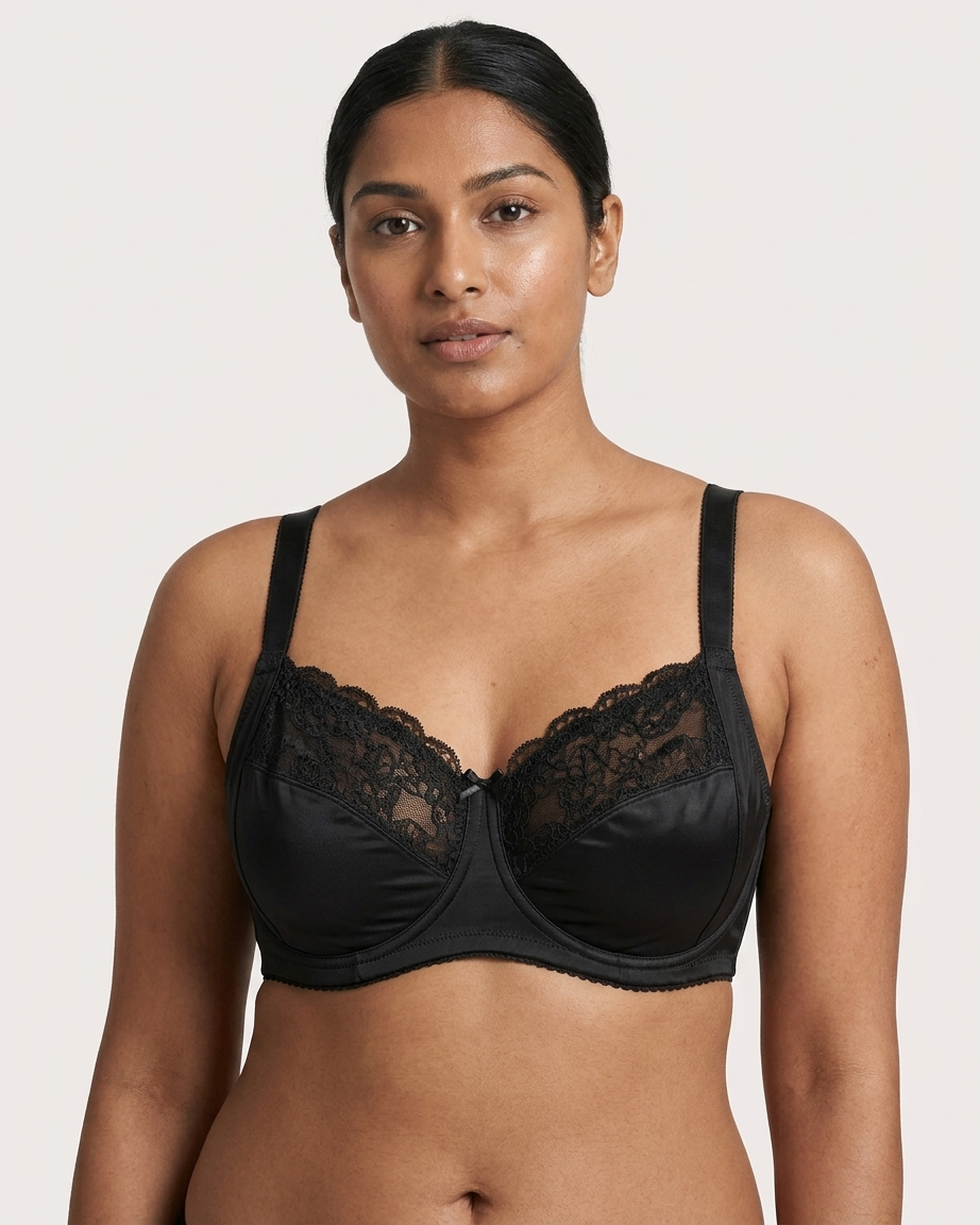 Womens Non-Padded Underwired Full Cup Lace Bra
