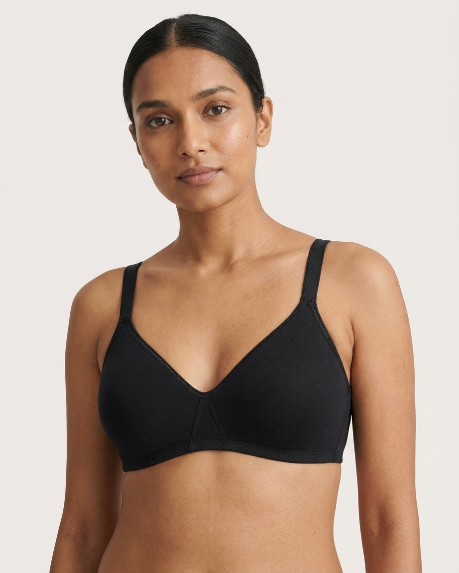 Womens Cotton Non-Padded Wire-Free Full Coverage Bra