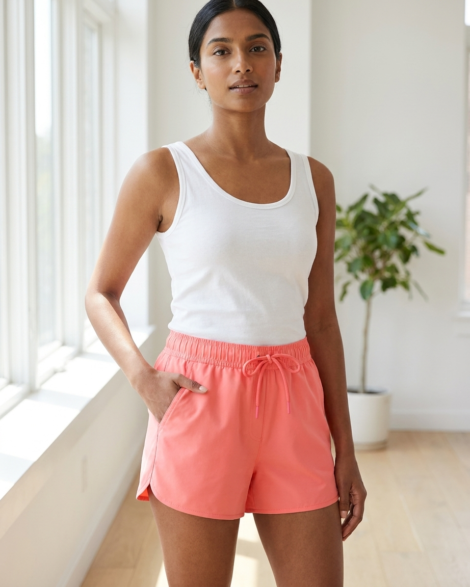 Womens Quick-Dry Swim Shorts with Side Pockets