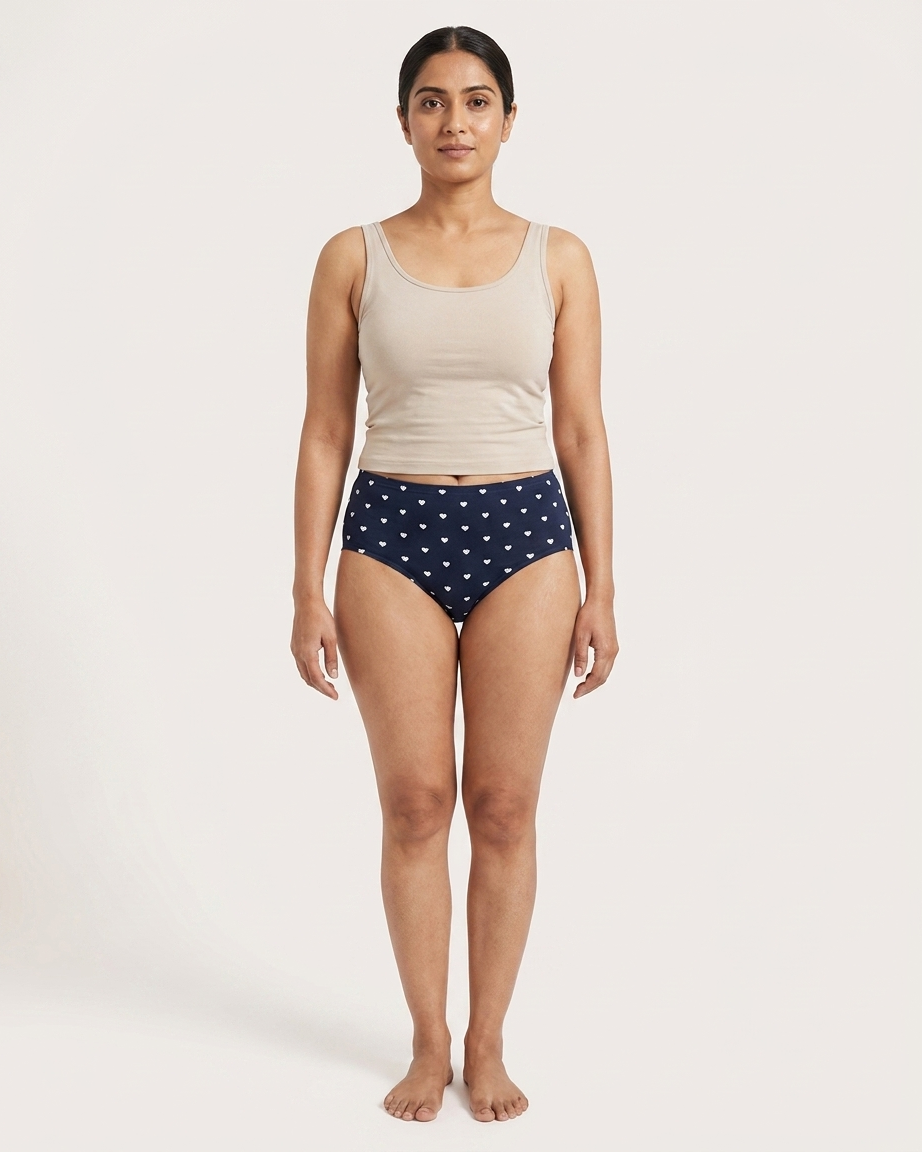 Pack of 3 Women's High Waist Printed Cotton Panty
