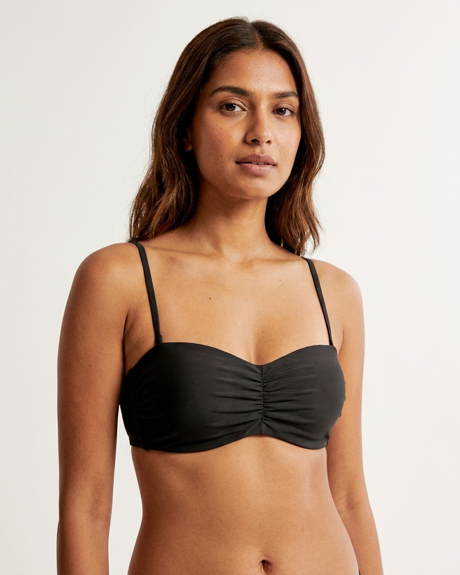 Women's Padded Ruched Bandeau Bra